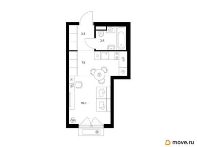 студия, 24.5 м&sup2;