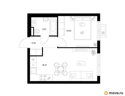 1-комн. квартира, 36.09 м&sup2;