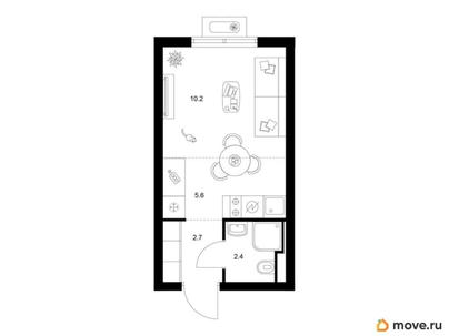 студия, 20.9 м&sup2;