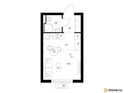 студия, 22.1 м&sup2;