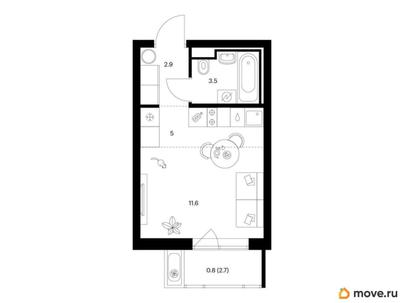 студия, 23.8 м&sup2;