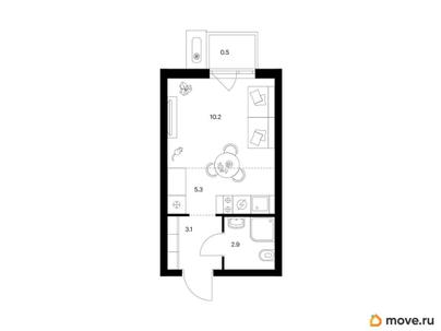 студия, 22 м&sup2;